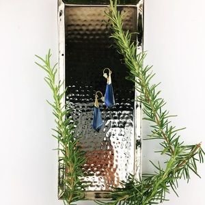 Alexis Bittar metallic blue lucite  earrings